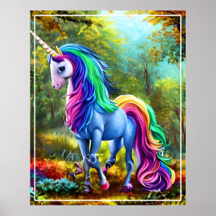 Colorful Unicorn Horse Poster