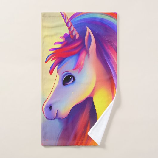 Colorful unicorn painting (Serviette à main)