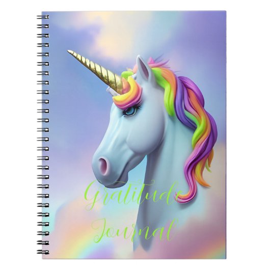 Colorful Unicorn Rainbow Gratitude Journal Notitieboek (Voorkant)