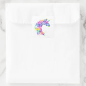 Colorful unicorn vierkante sticker (Tas)