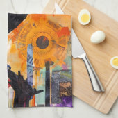 Colorful Unique Crow Collage Theedoek (Quarter Fold)