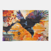 Colorful Unique Crow Collage Theedoek (Horizontaal)