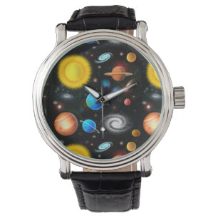 Colorful Universe Astronomy Watch Horloge