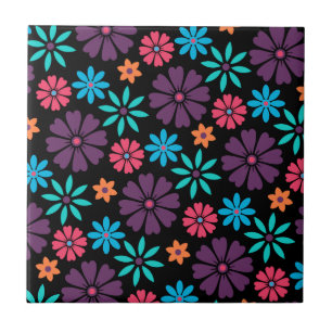 Colorful Vector Flower Pattern Tegeltje