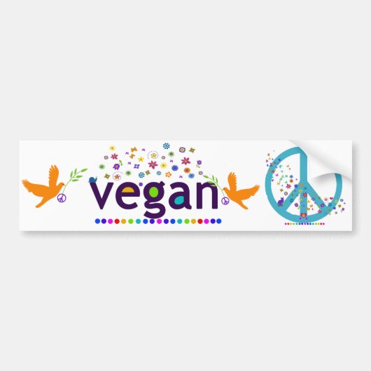 Colorful Vegan Bumpersticker (Voorkant)