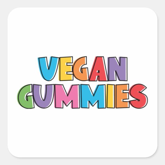Colorful Vegan Gummies Vierkante Sticker (Voorkant)