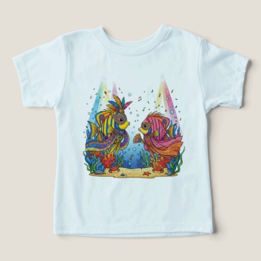 Colorful Venetian Masquerade Fish Ocean Party Shir (Design Recto)