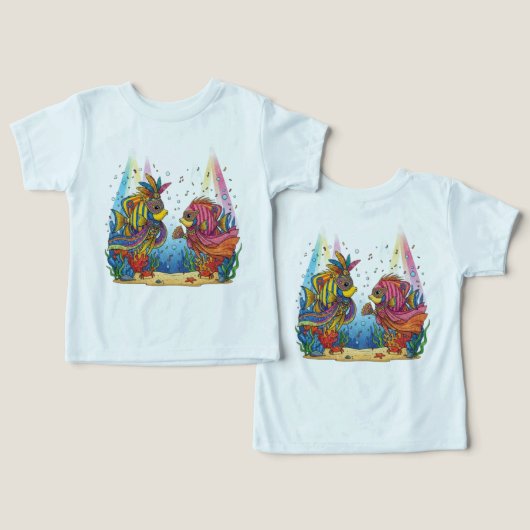 Colorful Venetian Masquerade Fish Ocean Party Shir (Design Recto & Verso)