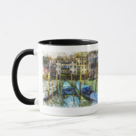 Colorful Venice Blue Gondolas Mok