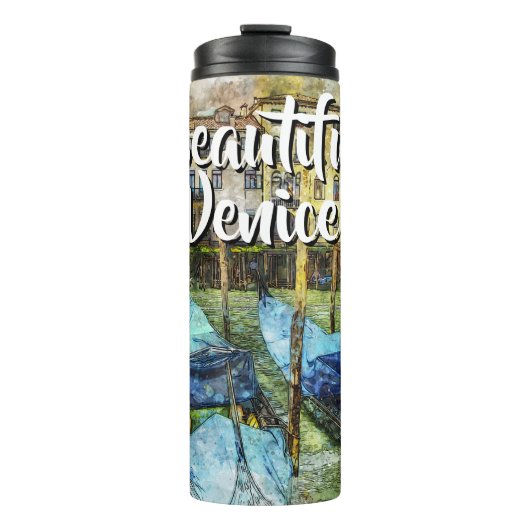 Colorful Venice Gondolas Painting Thermosbeker (Voorkant)