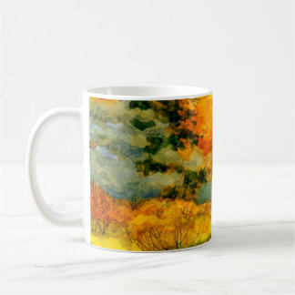 Colorful vibrant hand drawn watercolor sketch draw koffiemok