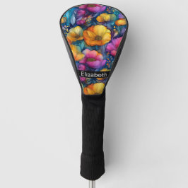 Colorful Vibrant Poppy Personalized Golfheadcover
