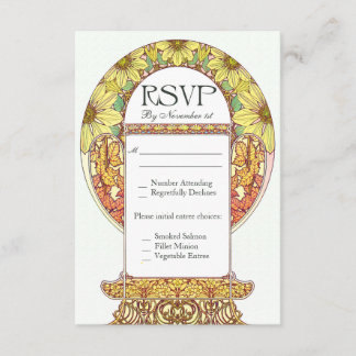 Colorful Vintage RSVP Wedding Cards Kaartje