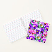 Colorful Violets Pansy Flowers Pattern Notitieboek (Binnen)
