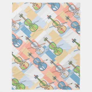 Colorful Violin Blocks Fleece Deken