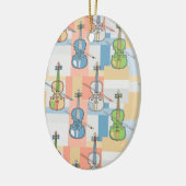 Colorful Violin Blocks Keramisch Ornament (Links)
