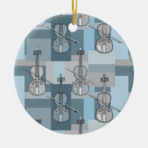 Colorful Violin Blocks Keramisch Ornament