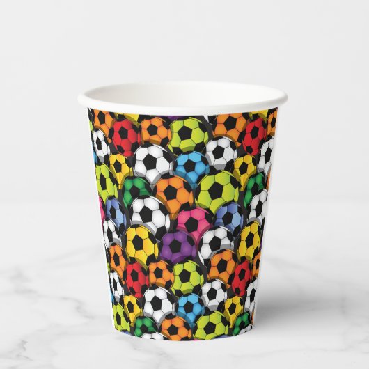 Colorful Voetballen Design Cup Papieren Bekers (Voorkant)