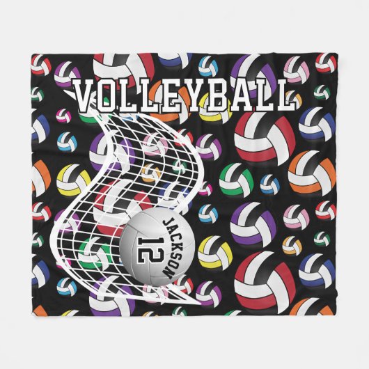 Colorful Volleyball Pattern Fleece Deken (Voorkant (Horizontaal))