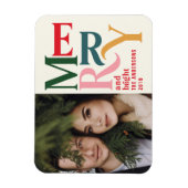 Colorful  vrolijk kerstbericht magneet (Verticaal)