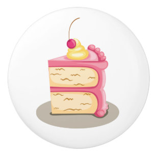Colorful Wacky cake Illustratie Roze Icing Keramische Knop
