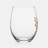 Colorful Watercolor Floral Elegant Custom Wedding Wijnglas Zonder Voet (Rechts)
