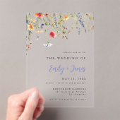 Colorful Watercolor Floral Wedding Acryl Uitnodigingen (Insitu (Draagbaar))