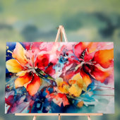 Colorful Watercolor Flowers Vibrant Art Acryl Bord (Neutraal)