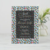 Colorful Watercolor Leopard Print Pattern Kaart (Staand voorkant)