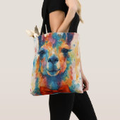 Colorful Watercolor Llama Tote Bag (De près)