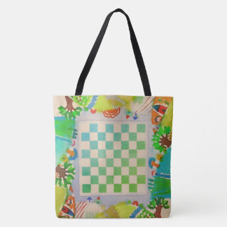 Colorful Watercolor Playable Gameboard Tote Draagtas