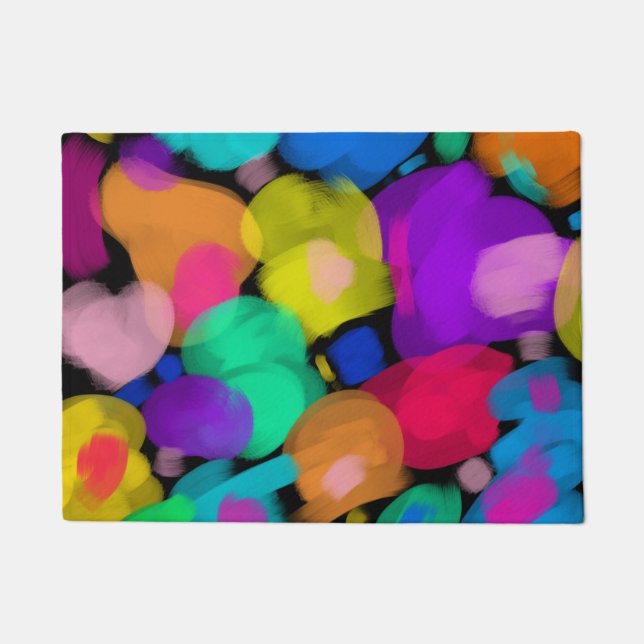 Colorful watercolor print deurmat (Voorkant)