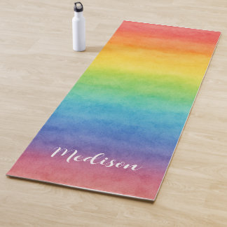 Colorful Watercolor Rainbow  Yogamat