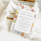 Colorful Watercolor Wildflower Wedding Invitation