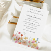 Colorful Watercolor Wildflower Wedding Invitation