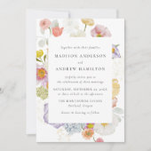 Colorful Watercolor Wildflower Wedding Invitation (Devant)