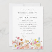 Colorful Watercolor Wildflower Wedding Invitation (Devant)