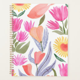 Colorful Watercolor Wildflowers | Hand Painted Planner