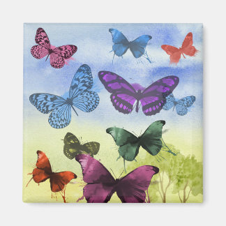 Colorful waterverf butterflies illustratie magneet