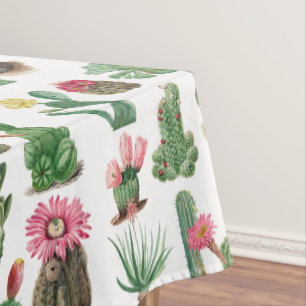 Colorful Waterverf Cactus & Succulents Flowers Tafelkleed