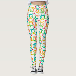 Colorful Waterverf Circles Patroon Leggings