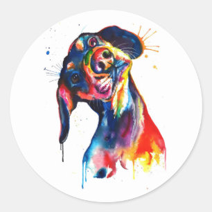 Colorful Waterverf Dachshund Sticker