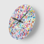 Colorful Waterverf Dot Pattern Ronde Klok (Hoek)