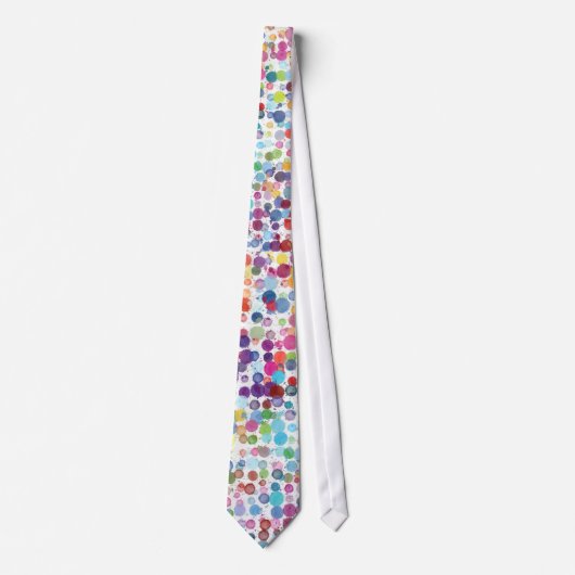 Colorful Waterverf Dot Pattern Stropdas (Voorkant)