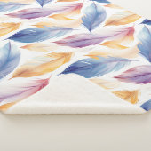 Colorful Waterverf Feathers Sherpa Deken (3/4)