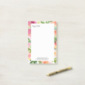 Colorful Waterverf Flowers Lijst Post-it® Notes (Op bureau)