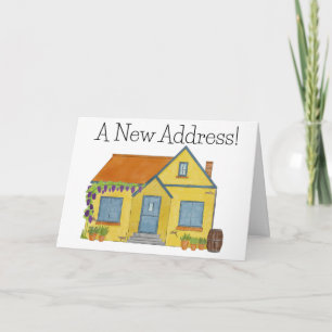 Colorful waterverf house New address card Aankondiging