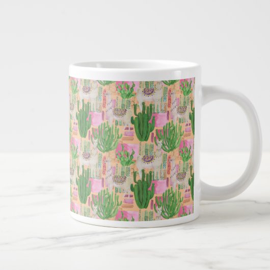 Colorful Waterverf Llama Pattern Extra Grote Beker (Rechts)