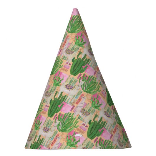 Colorful Waterverf Llama Pattern Feesthoedjes (Rechts)