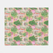 Colorful Waterverf Llama Pattern Fleece Deken (Voorkant (Horizontaal))